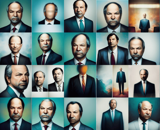 En bild av ledare skapad av artificiell intelligens